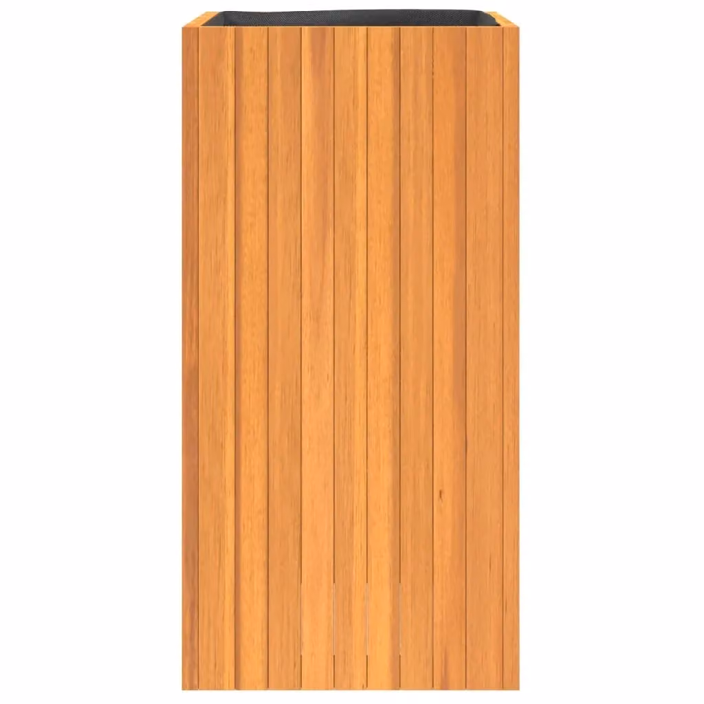 Fioriera a lettino rialzato in legno di acacia marrone per piante e fiori, L/P/H: 45 x 45 x 90 cm – 2
