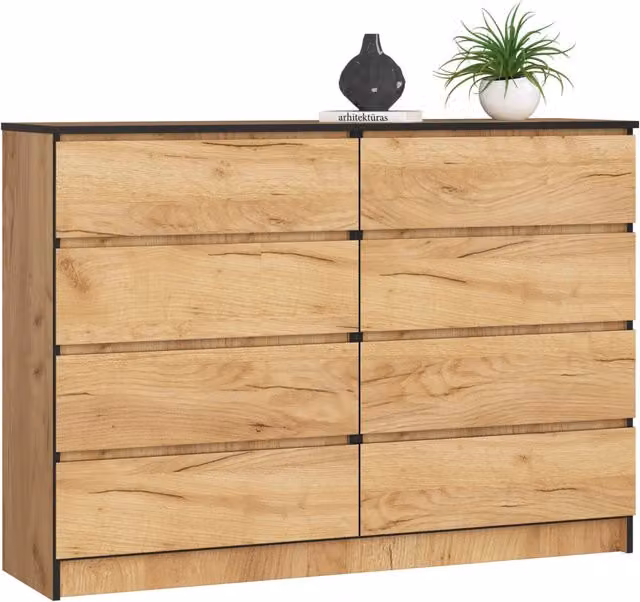 Cassettiera AKORD K140 Quercia Craft 138 cm 8 cassetti 138x40x99 cm
