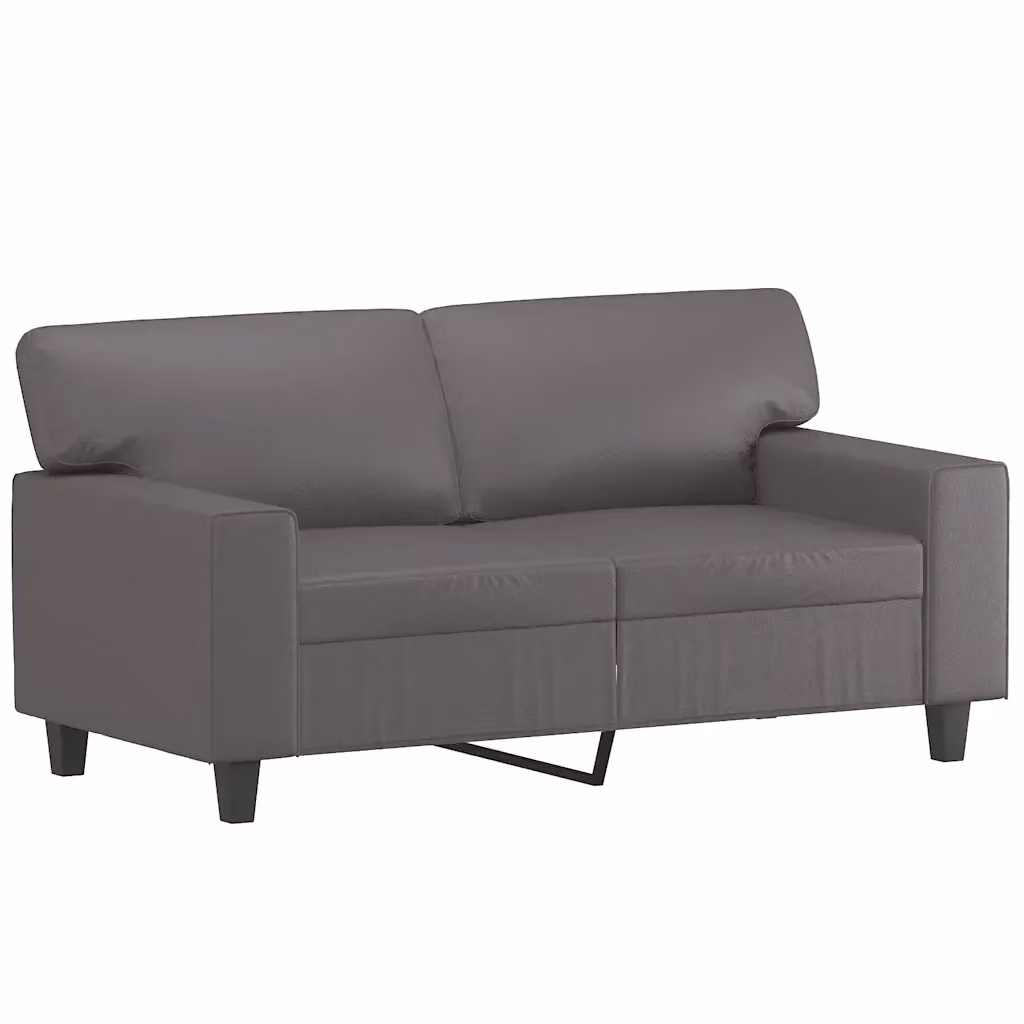 Divano a 2 posti moderno vidaXL in similpelle grigia con struttura in metallo per il tuo soggiorno L: 154 cm, P: 77 cm, H: 80 cm – 2