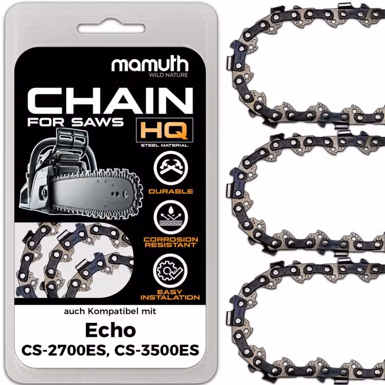 3 catene per motosega, lunghezza 40 cm, spessore 1,3 mm, passo 3/8", modello 56 TG, compatibili con motoseghe Echo CS-2700ES e CS-3500ES
