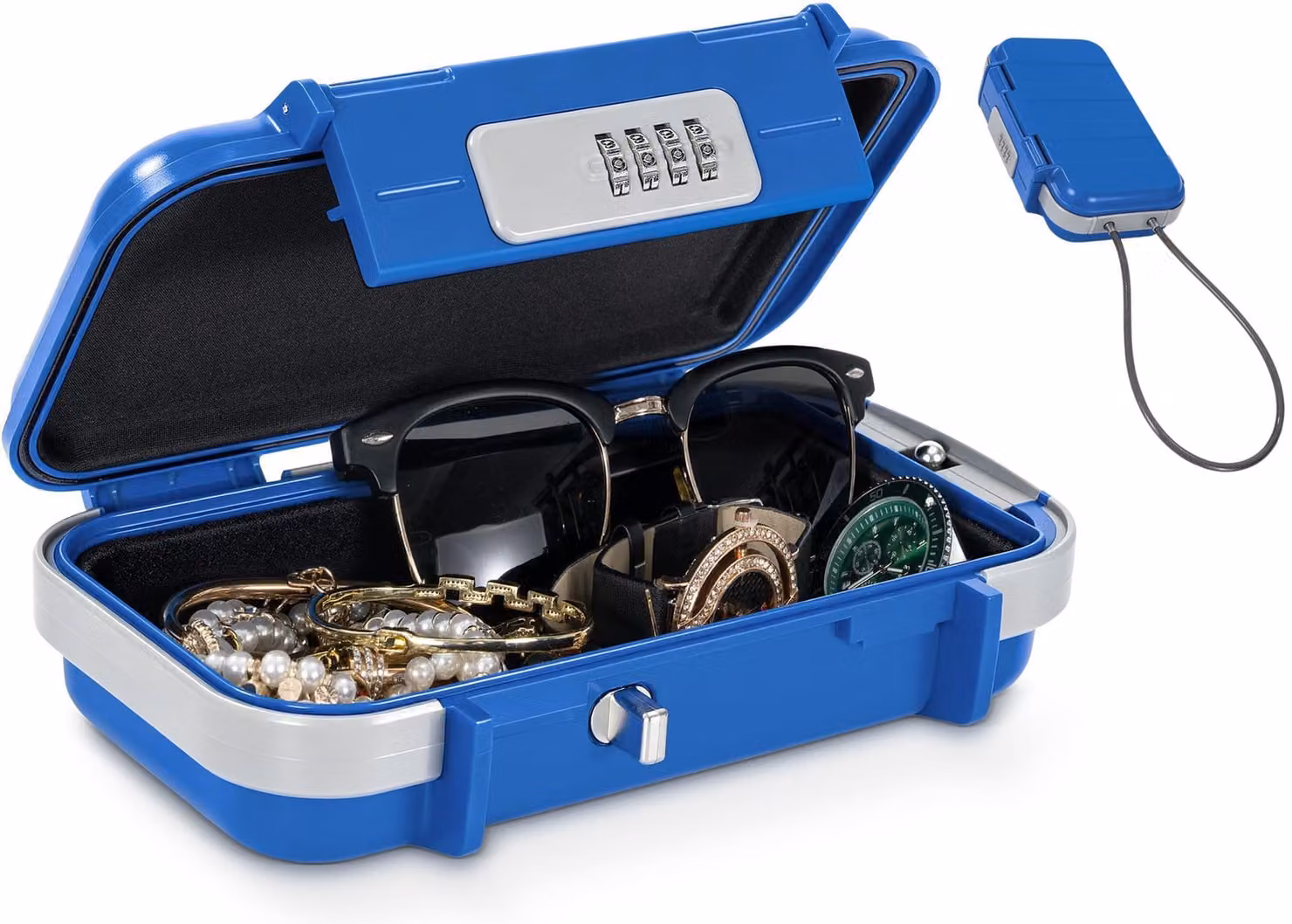 Cassaforte portatile con serratura a combinazione - 24 x 14 x 5,8 cm - Resistente all'acqua - Ideale per viaggi e attività all'aperto