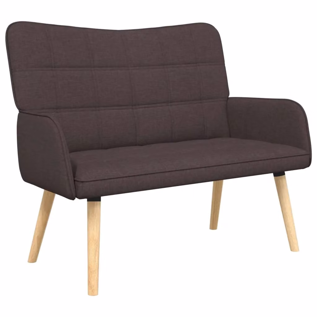 Divano a 2 posti moderno vidaXL in tessuto marrone con struttura mista L: 115 cm, P: 61 cm, H: 87 cm – 2