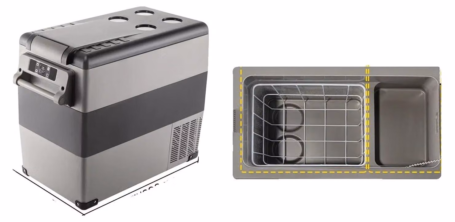 Frigorifero portatile, compressore integrato, raffreddamento efficiente, 55 litri