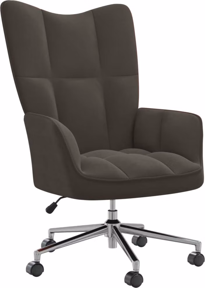 Sedia Relax Grigio Scuro in Velluto