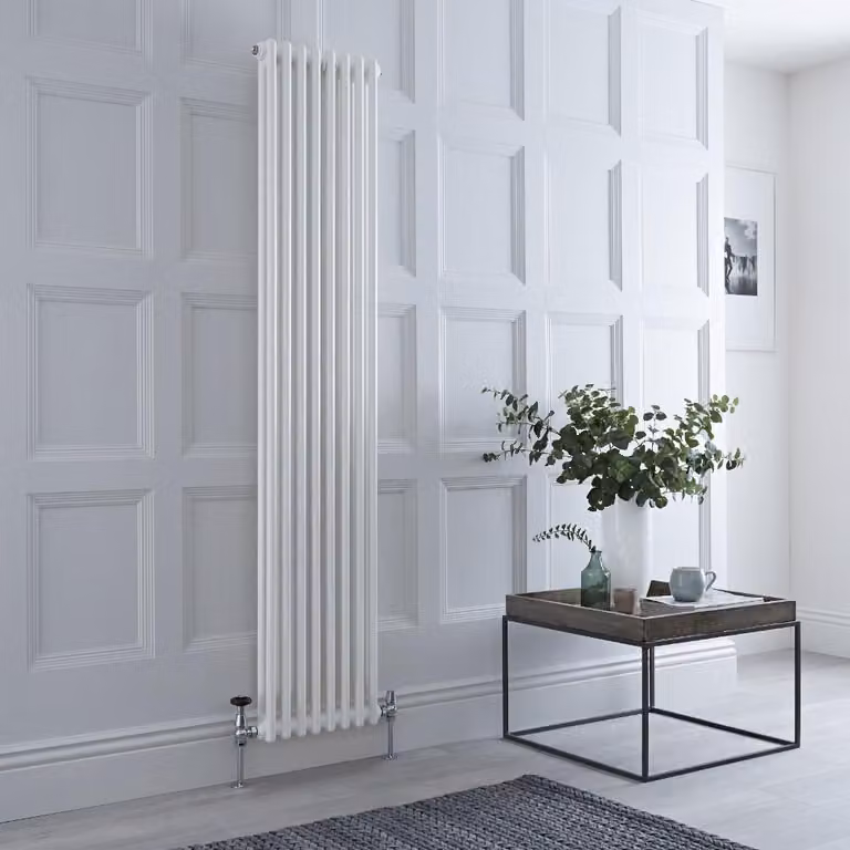 Radiatore Tradizionale Verticale a Doppia Colonna - Bianco - 1800mm x 380mm - con piedini - Regent