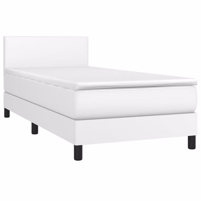 Giroletto a Molle con Materasso Bianco 100x200 cm in Pelle finta