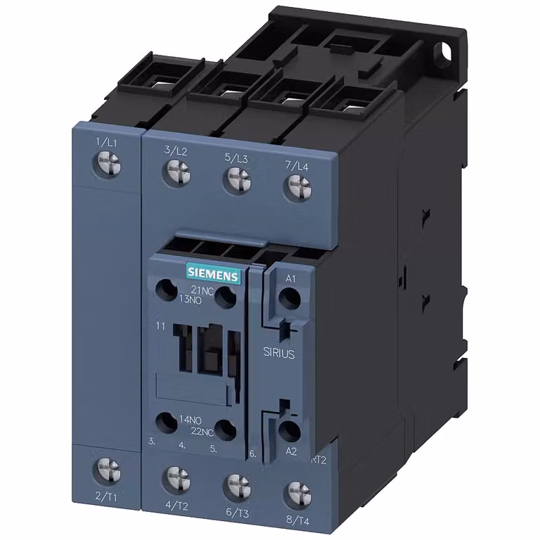 Relè Siemens, AC-1, 60 A/400 V/40 °C, S2, a 4 poli, 24 V CA/50 Hz, 1S+1Ö 3RT23361AB00