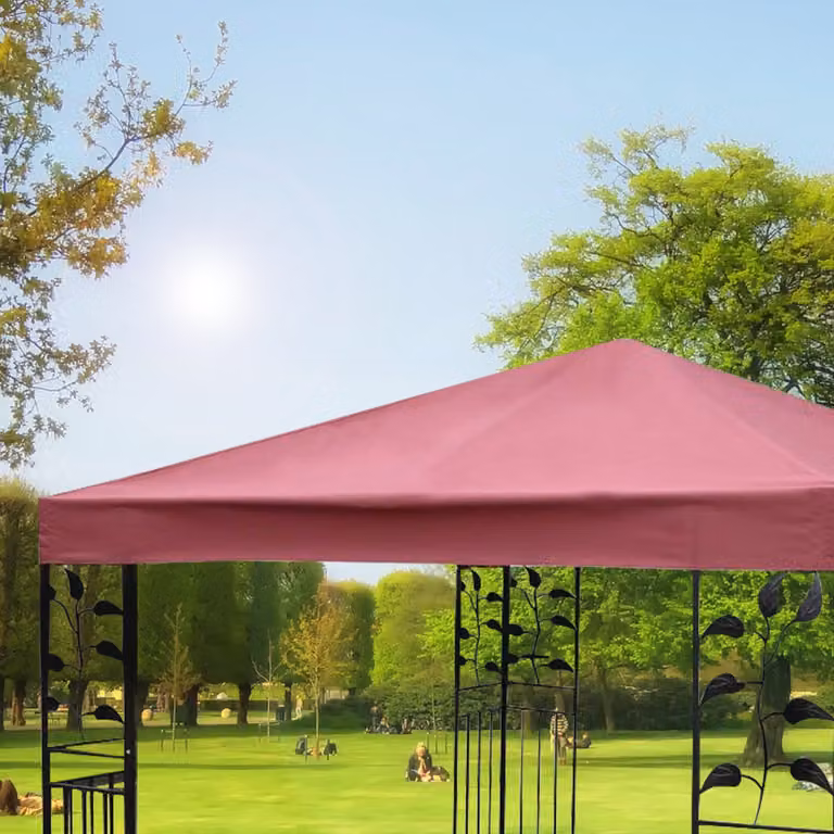 Telo di ricambio per tetto di gazebo Costway, copertura superiore in poliestere Rosso Bordeaux, 3x3 m