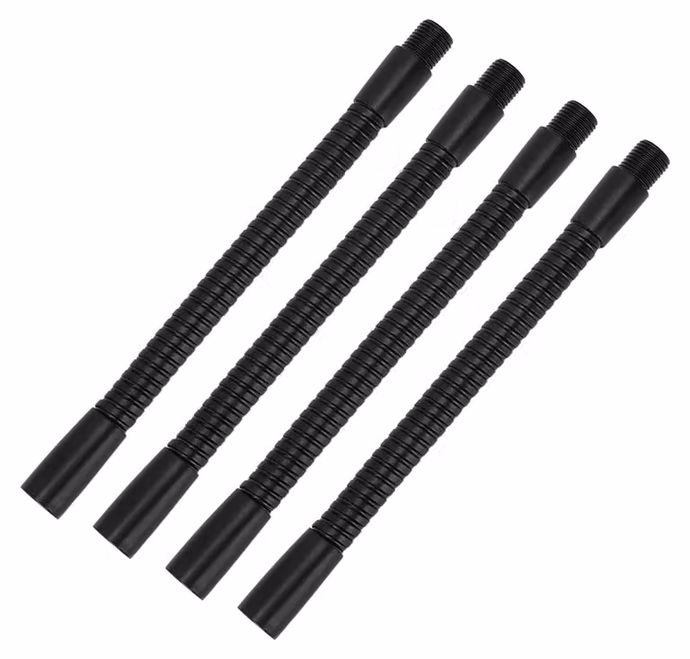 Confezione da 4 tubi flessibili in alluminio a forma di collo di cigno per lampade, lunghezza 15 cm, diametro 1 mm