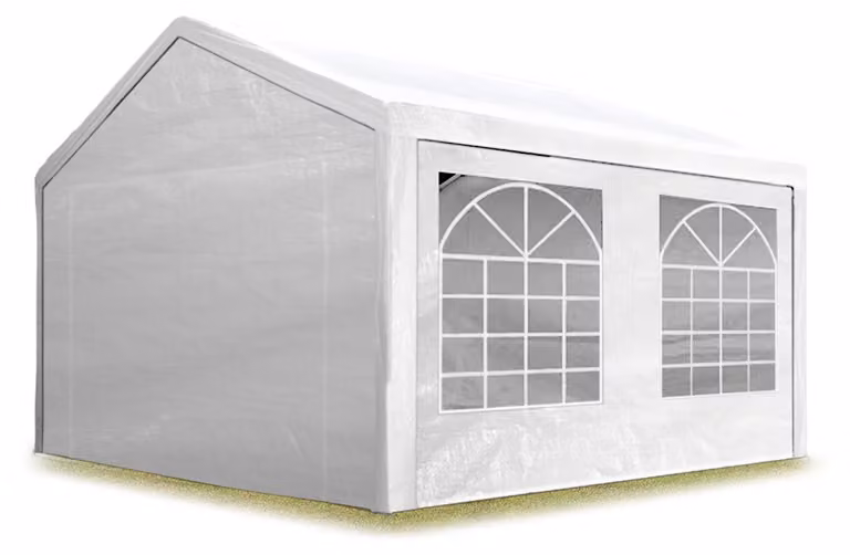 TOOLPORT Tendone per feste gazebo 4x5 m bianco PE 350 N impermeabile protezione UV tenda giardino sagre eventi mercati esterno