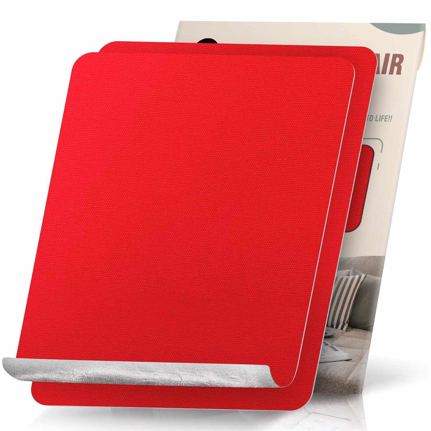Toppe autoadesive in tela, colore rosso, 2 pezzi, impermeabili, dimensioni 23 x 2 cm