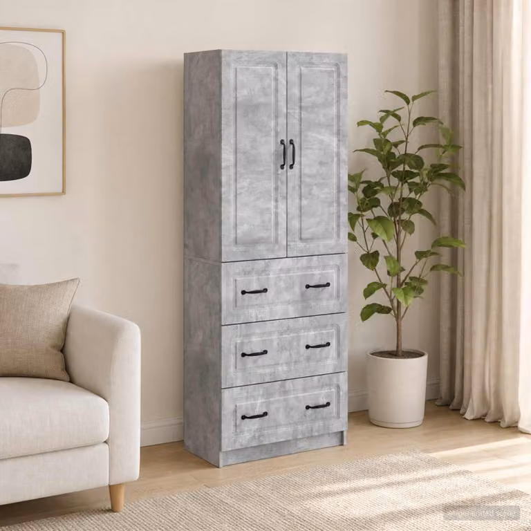 Set di 2 armadi vidaXL con ante scorrevoli in MDF grigio opaco, L: 66 cm, P: 34,5 cm, H: 87 cm