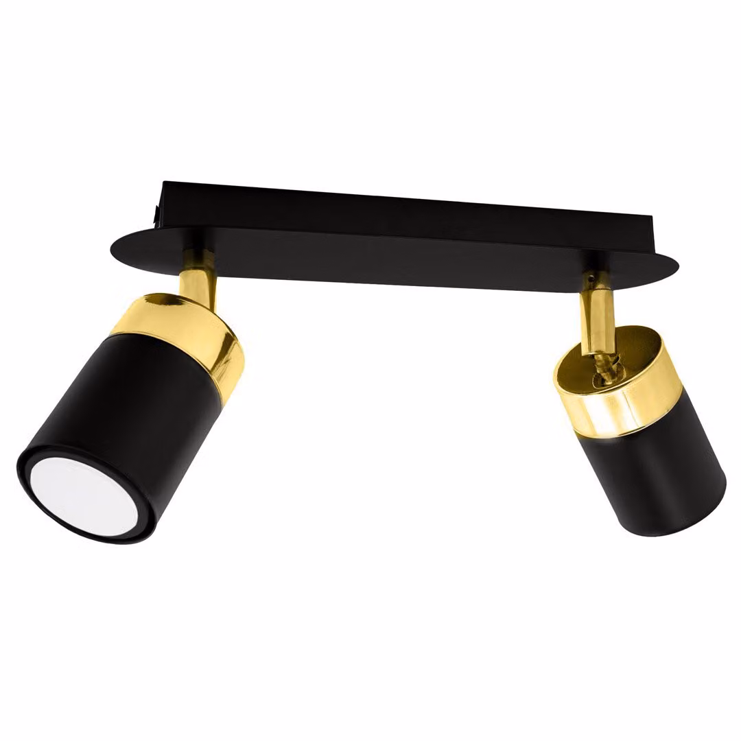 Plafoniera Joker Nero/Oro 2Xgu10 Lampada da soffitto
