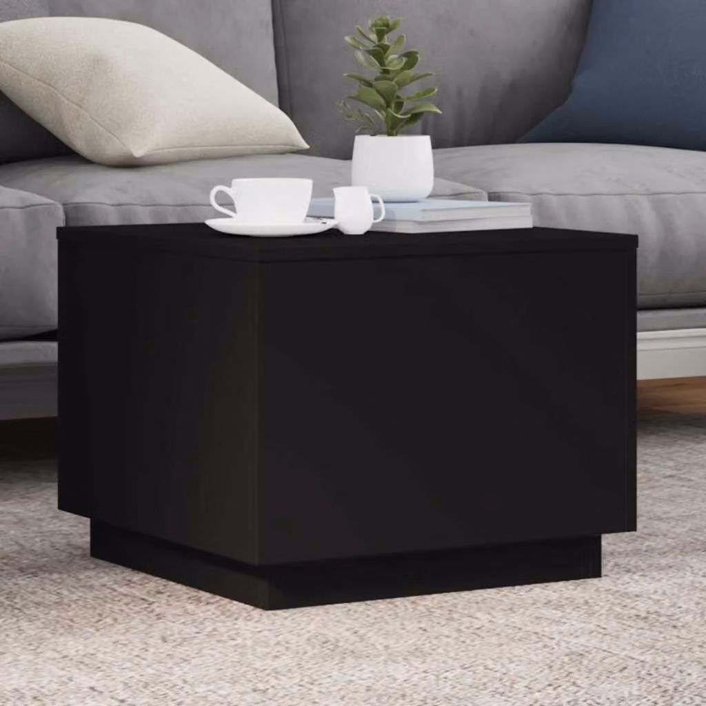 vidaXL Tavolino da Salotto Moderno Nero con Superficie in MDF L/P/H: 50 x 50 x 40 cm