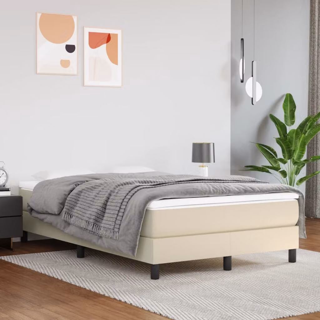 Materasso a molle insacchettate The Living Store, color crema, 120x200x20 cm, in Pelle finta
