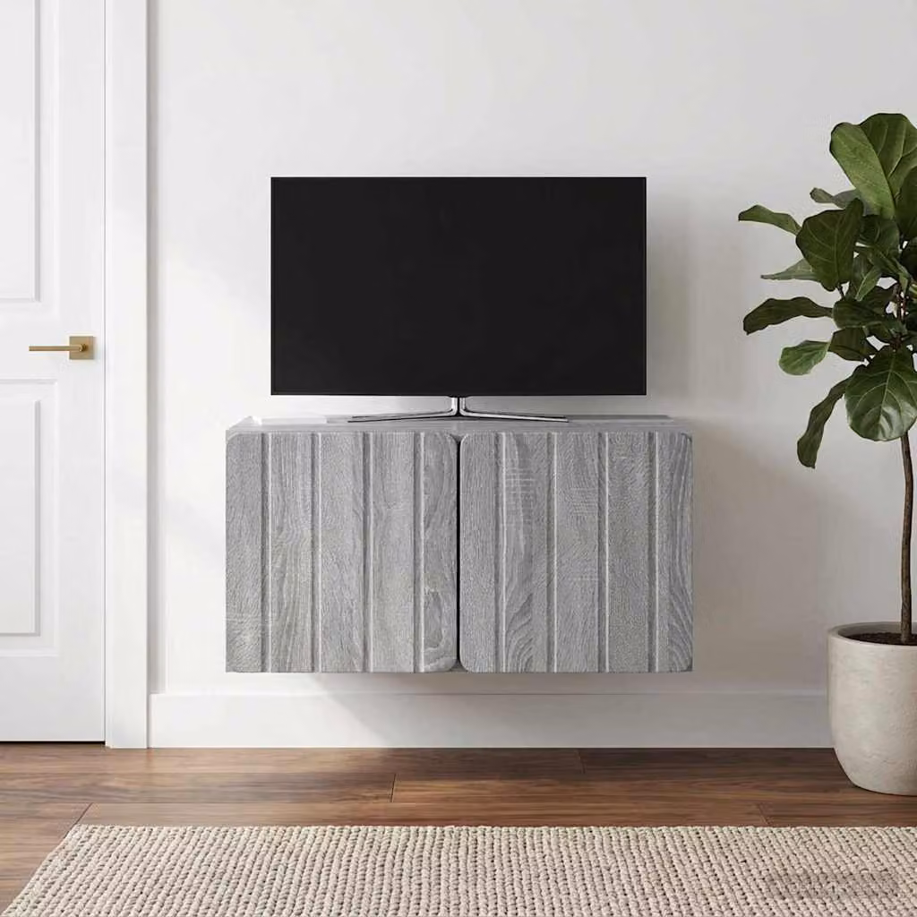 Mobile Porta TV da Muro vidaXL in MDF Grigio L: 59,5 cm, P: 41 cm, H: 30 cm
