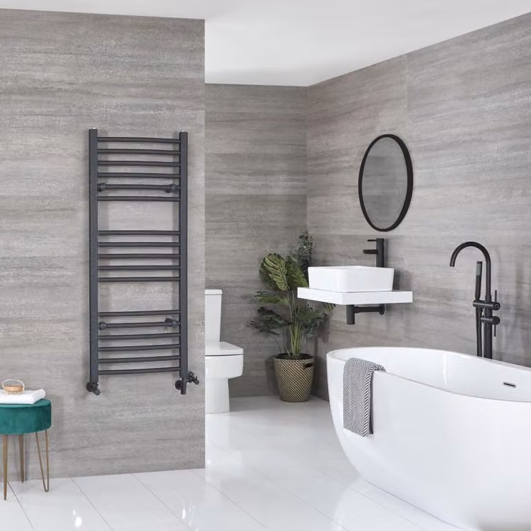 Scaldasalviette Misto Curvo - Termoarredo Bagno Antracite con Varie Dimensioni - Artle