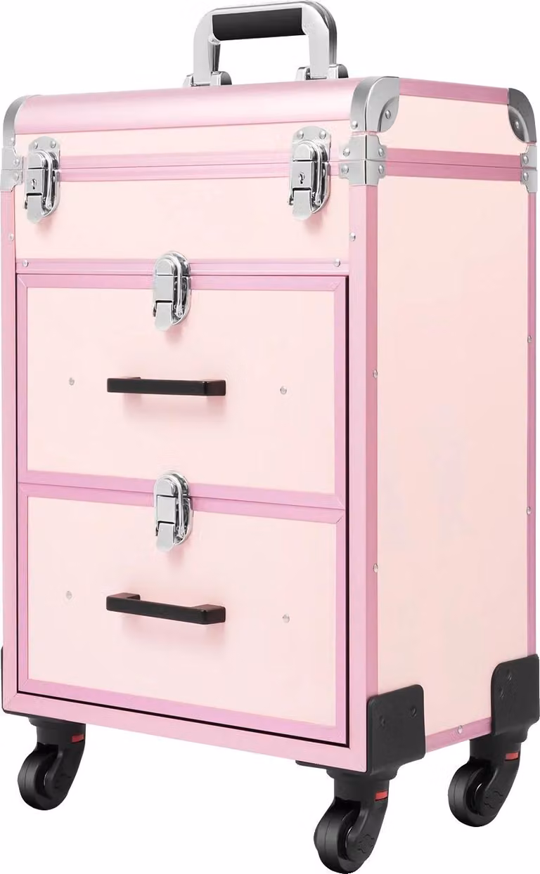 Borsa da viaggio per articoli da toeletta, design portatile, organizzazione degli accessori, colore rosa