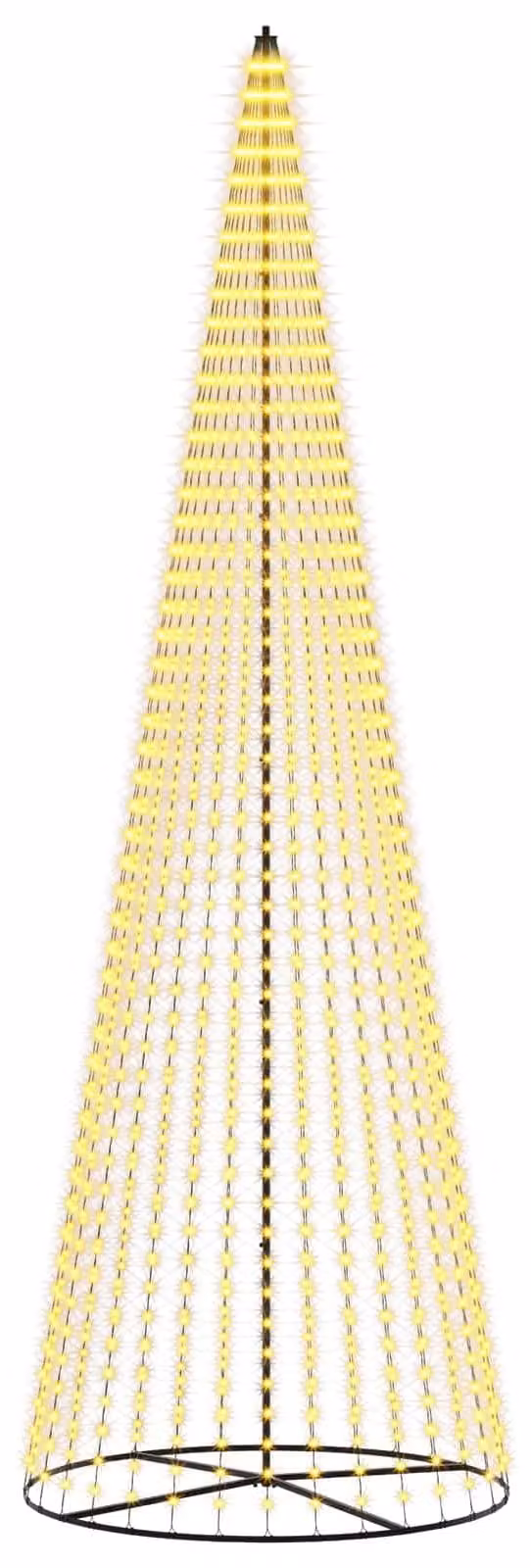 Albero di Natale a LED, altezza 485 cm, 1632 LED, luce bianca calda, struttura in ferro, colore nero