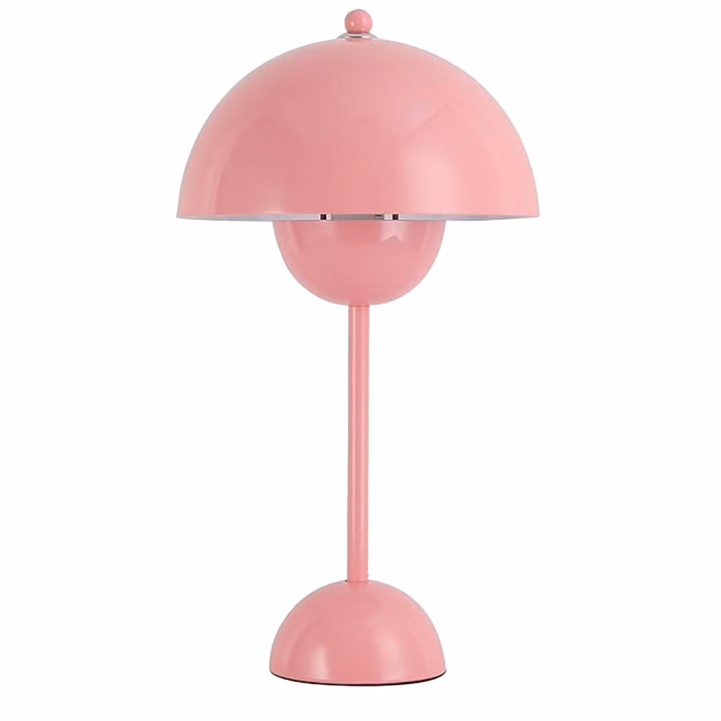 Lampada da tavolo a fungo a forma di vaso di fiori, rosa, metallo, 34 cm, attacco E27 per camera da letto, soggiorno, camera dei bambini, studio o ufficio