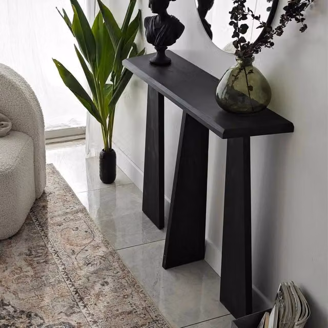 Consolle TomoeGozen Antracite, Tavolo multiuso e scrivania da corridoio, L: 100 cm, P: 28 cm, H: 83 cm – 1