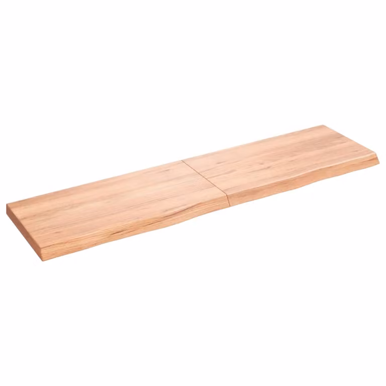 Piano Bagno Marrone 120x30x(2-4) cm Legno Massello Trattato