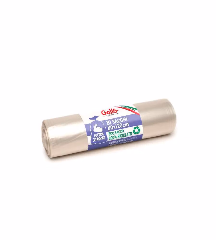 Sacco Immondizia Legacci Trasparente 80X120 G 60 Pz 10 Gallo