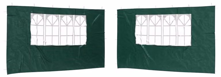 Parete per tenda da festa 2 pcs 400 x 195 cm Verde PE e Acciaio