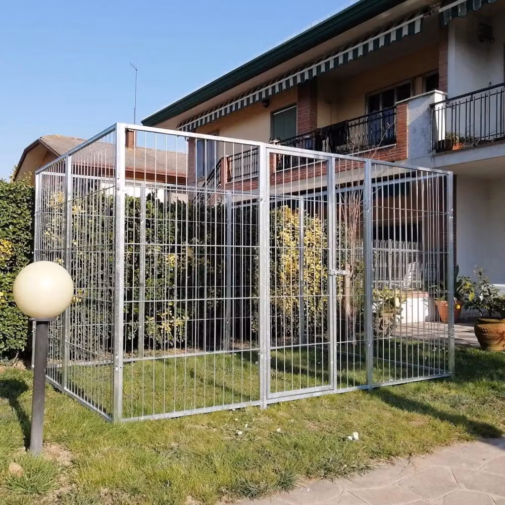 Recinto per cani modulare SIDER BOX in metallo argento, perimetro 3 x 2 metri – 2