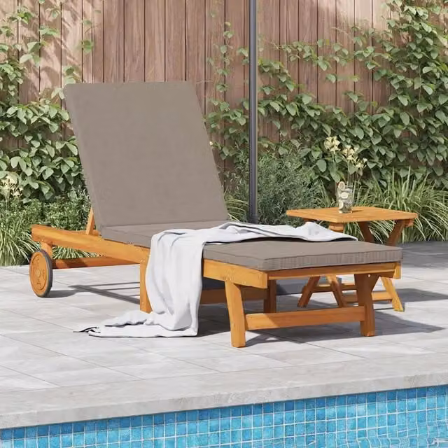 Lettino da sole 2 pz Legno di Acacia Massello Marrone 3325203