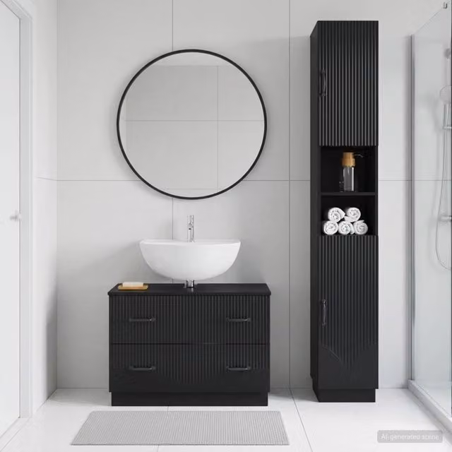 Set di Armadi da Bagno da 2 Pezzi HOORN Nero 3417550
