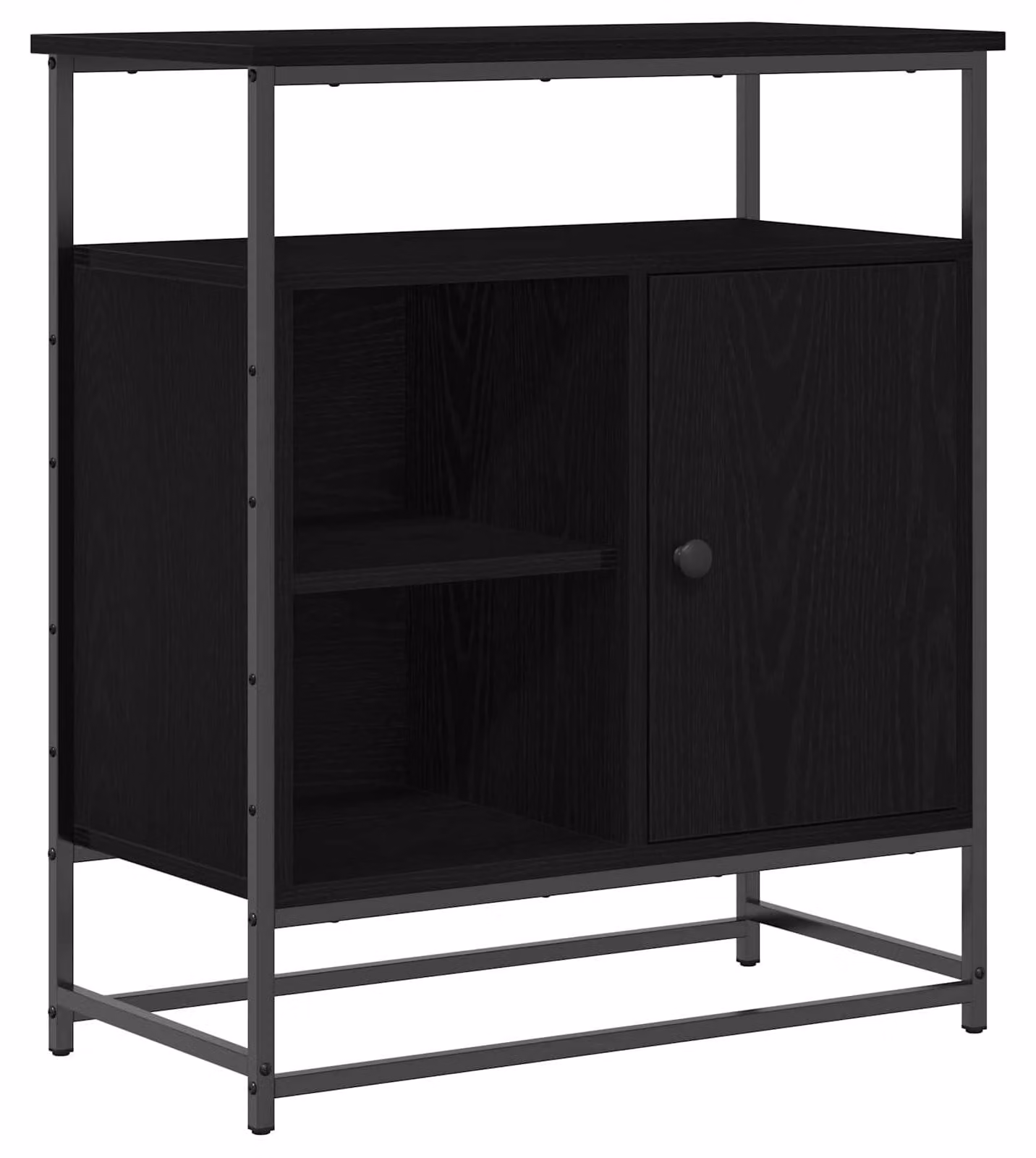 Credenza Rovere Nero 69 x 35 x 80 cm Legno multistrato