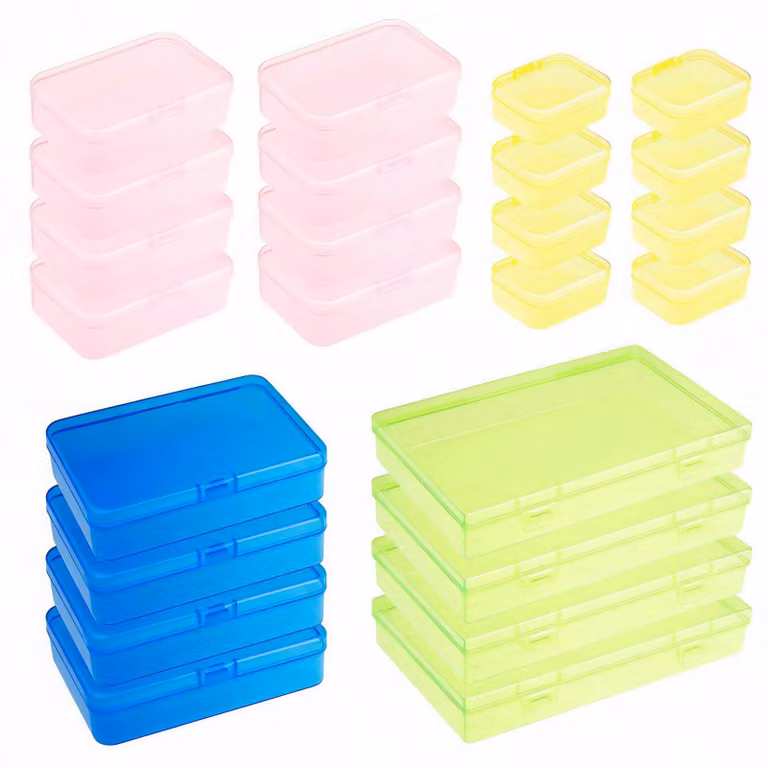 24 contenitori di plastica con coperchio a cerniera – Contenitori multifunzionali di diverse dimensioni
