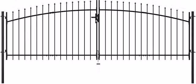 Cancello per recinzione a doppia porta Woerden con punta a lancia 400x174,5 cm CFW6481938