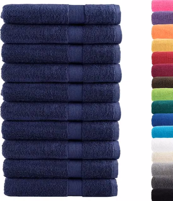 Asciugamani da sauna premium SOLUND 10 pezzi blu navy 80x200 cm 600 g/m2