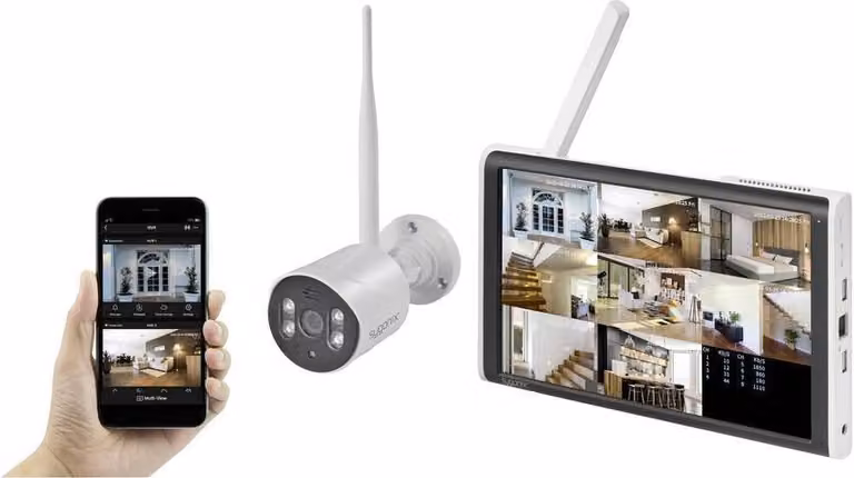 SY-5046554 Set di telecamere di sorveglianza wireless a 8 canali con 1 telecamera 1920 x 1080 pixel 2.4 (SY-5046554)