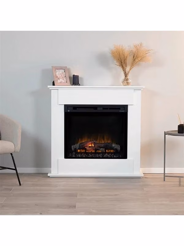 Caminetto Elettrico da Pavimento Dimplex a Libera Installazione con LED Bianco Opaco – 2