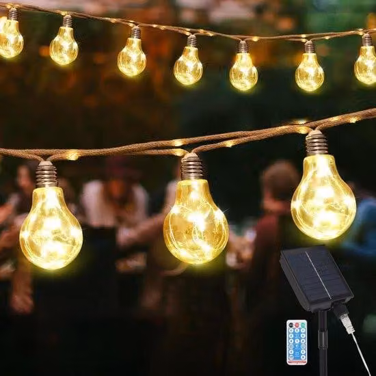 Ghirlanda luminosa a LED solare da 5 m con 10 luci, resistente alle intemperie, per alberi