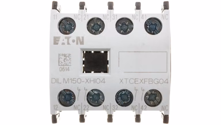 5 pezzi Modulo interruttore ausiliario a 4 poli - Blocco contatti ausiliari 0 NO / 4 NC DILM150-XHI04
