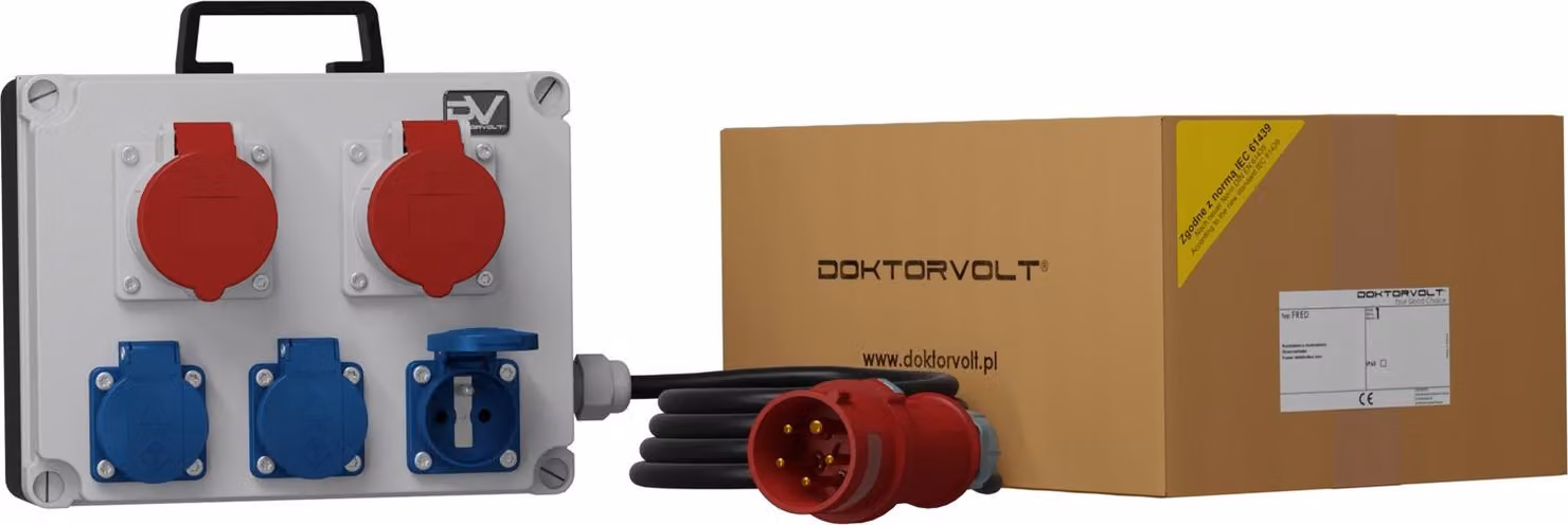 Distributore di corrente 2x16A 3x230V con cavo e spina distributore di corrente franz/belg per la costruzione di sistemi FRED 6787