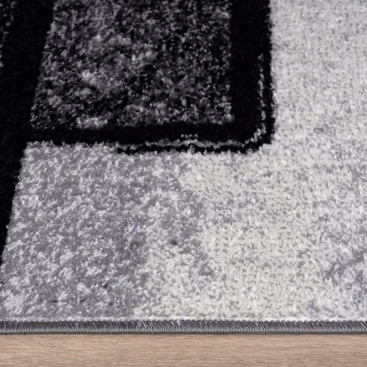 Tappeto Monde geometrico moderno grigio e nero L: 150 cm, P: 80 cm – 5