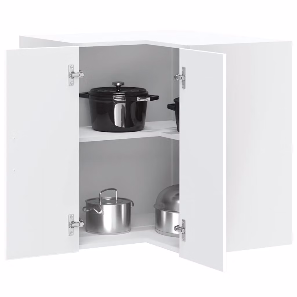 Pensile da cucina ad angolo Lucca vidaXL bianco in legno e MDF con ante a battente e ripiani interni L/P/H: 60 x 30 x 57 cm