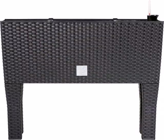 Aiuola sopraelevata Deuba® effetto polyrattan nera, capacità 30L