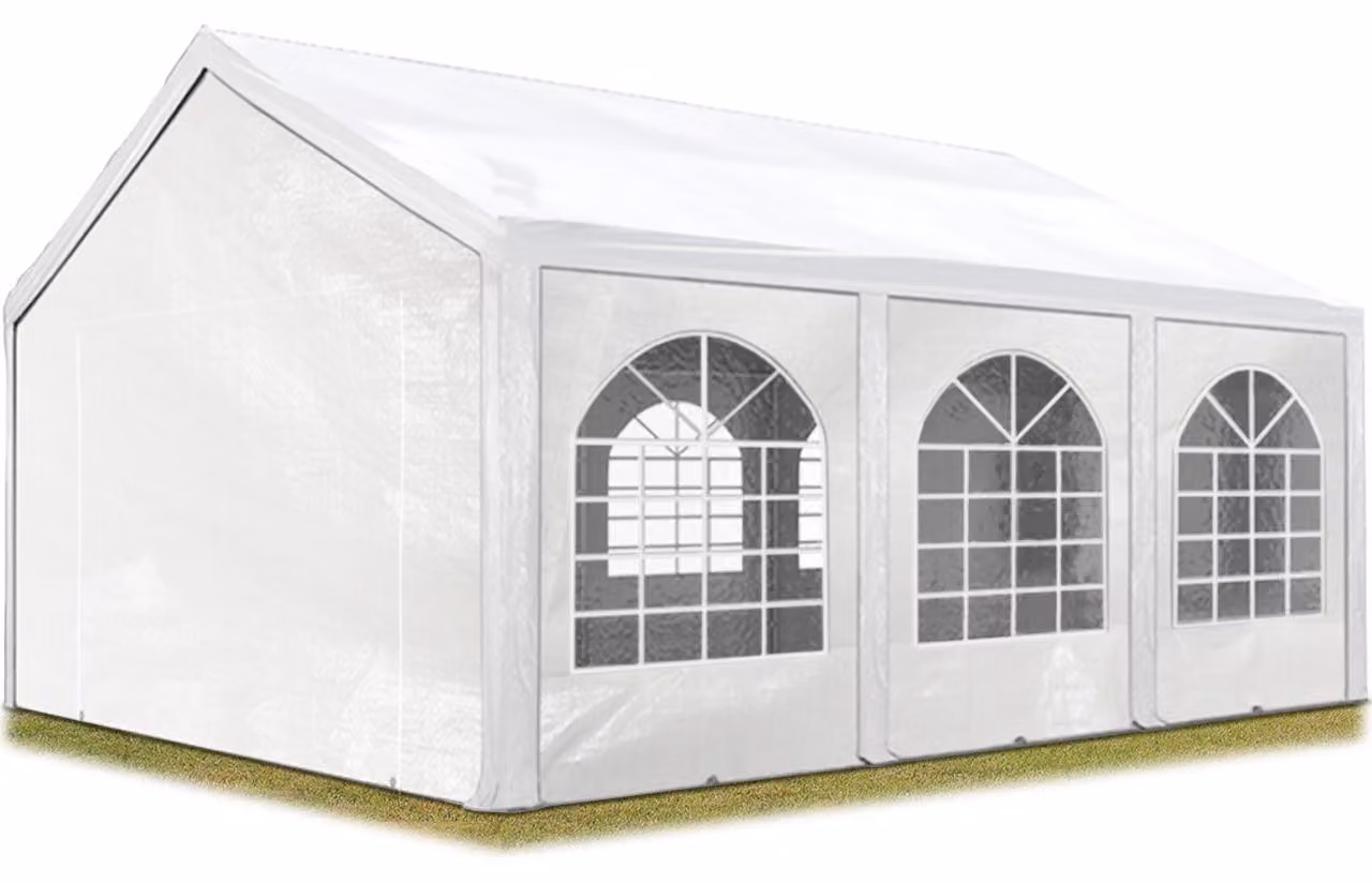 TOOLPORT Tendone per feste 3x8 m Gazebo party per sagre, mercati 450 N bianco impermeabile protezione UV
