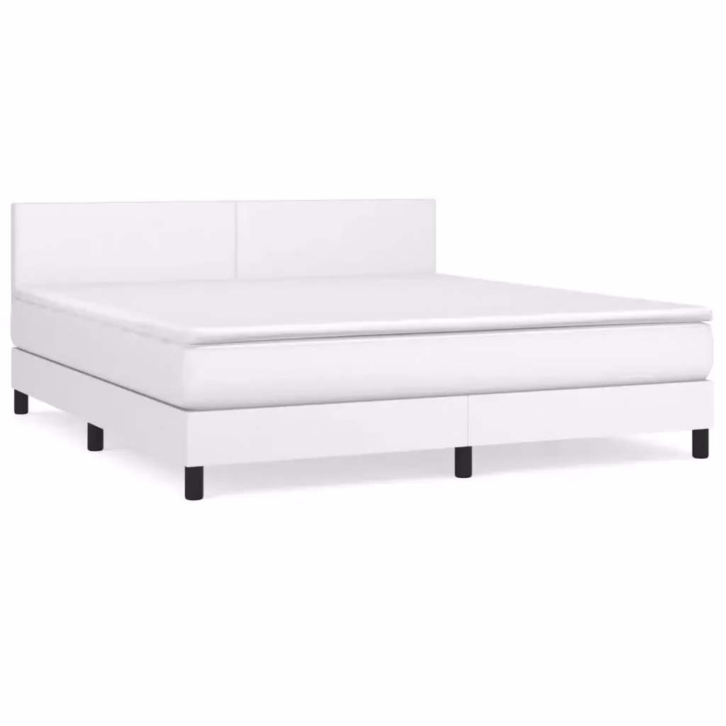 Letto Ibrido con Giroletto a Molle e Materasso vidaXL in Similpelle Bianco L/P/H: 180 x 200 x 88 cm – 2