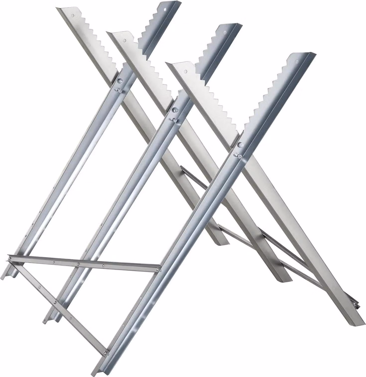Cavalletto per motosega - B71-034 - Pieghevole - Telaio metallico triangolare - Portata 100 kg - 83×83×79 cm - Argento