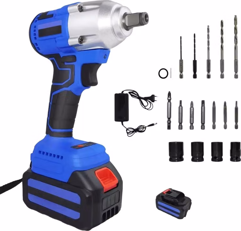 Avvitatore a impatto a batteria 1/2" – 21 V – coppia 420 Nm – chiave elettrica 3 in 1 – incl. 2 batterie da 6,0 Ah e caricabatteria