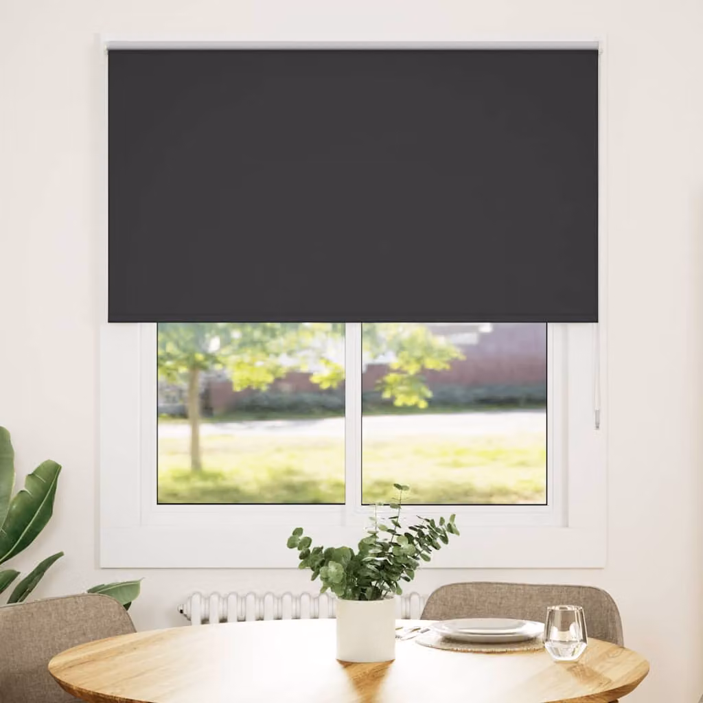 Tenda a Rullo Oscurante vidaXL in Poliestere, Colore Antracite o Nero, L: 140 cm, H: 130 cm