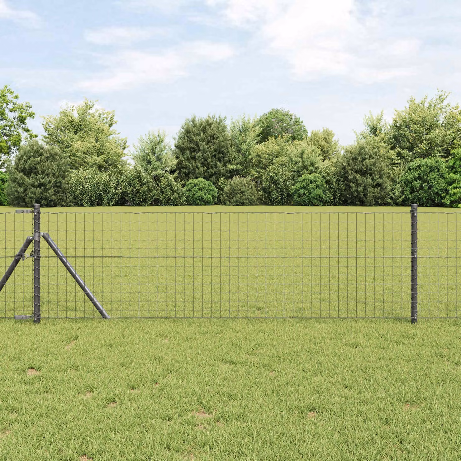 Set di 12 pali per recinzione vidaXL in acciaio grigio, Altezza: 120 cm