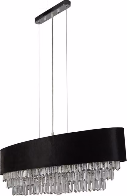 Lampadario Contemporaneo Fascino Acciaio Cromo Tessuto 8 Luci G9